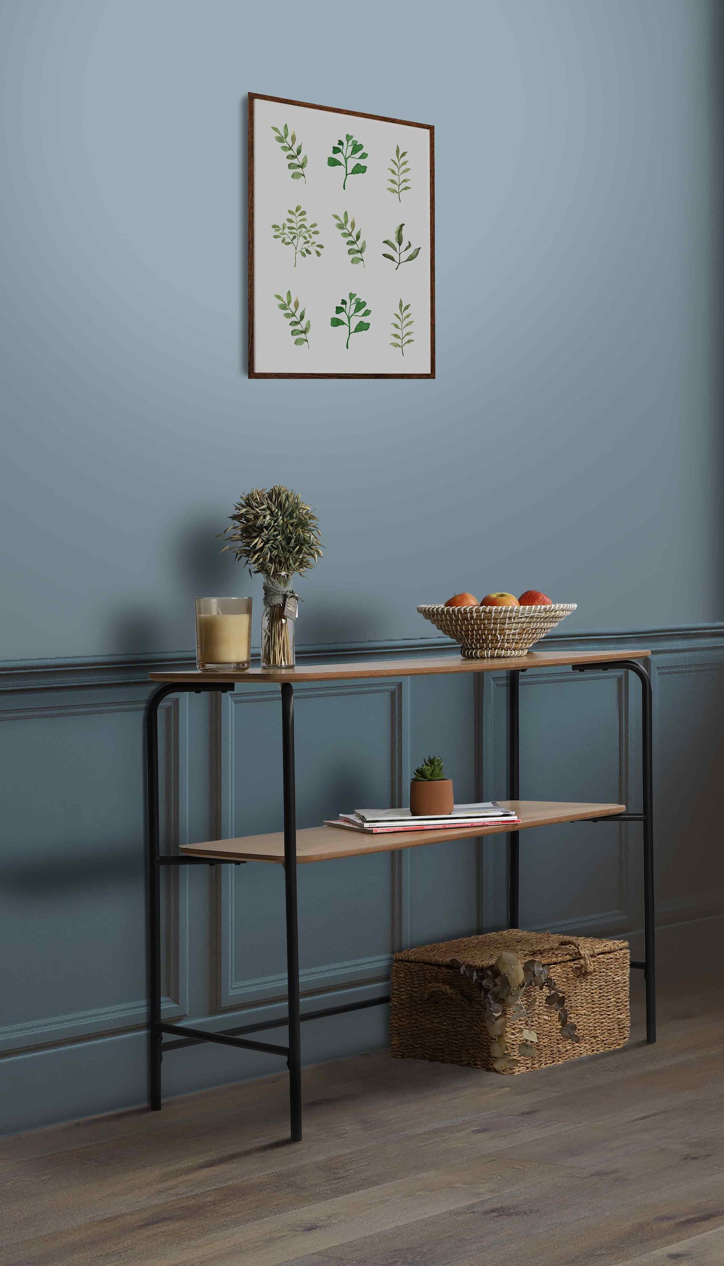 Console en bois et métal Marcel 2 niveaux