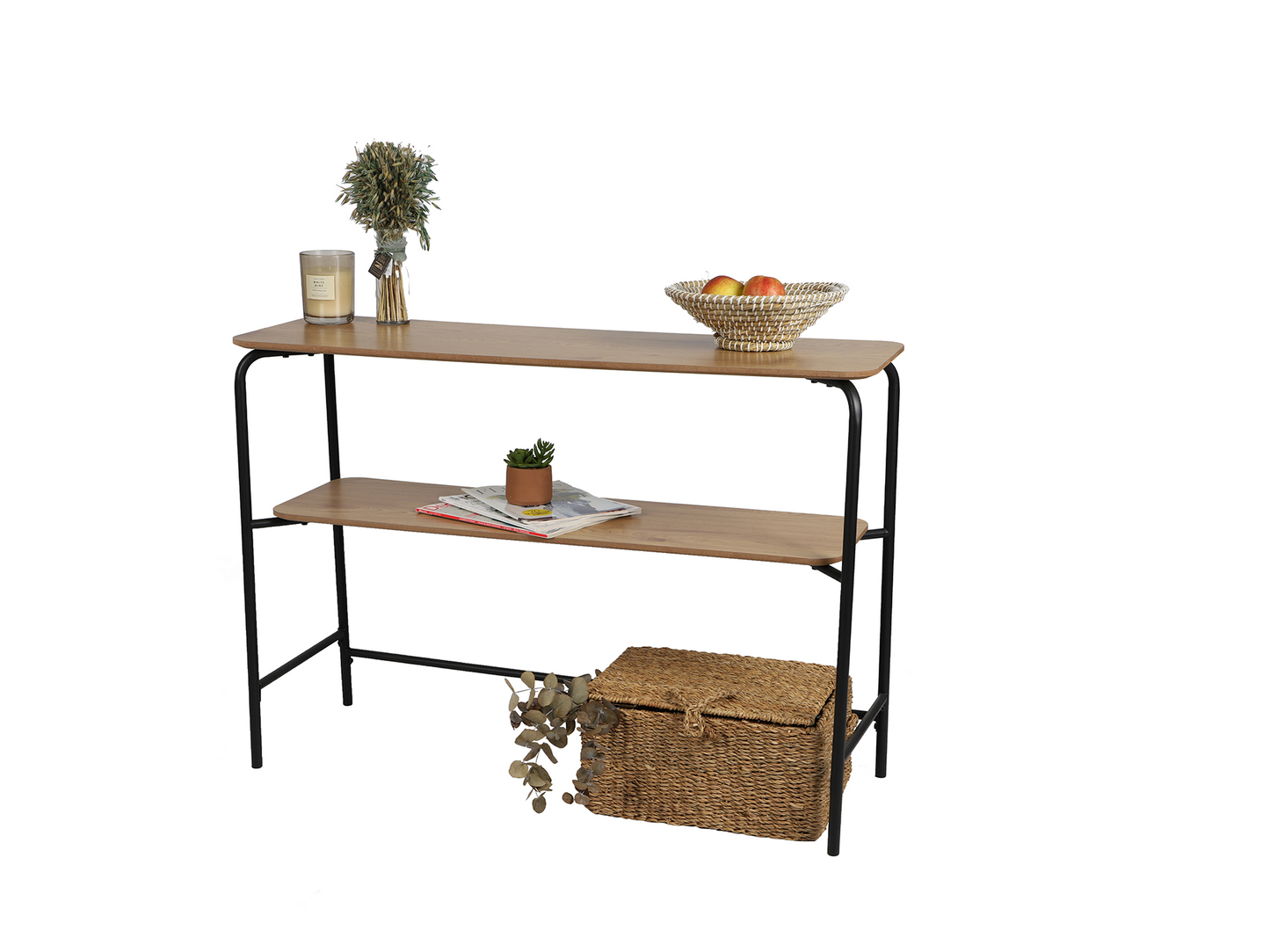Console en bois et métal Marcel 2 niveaux